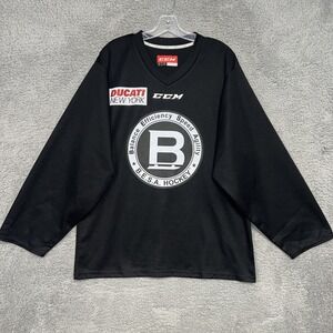 CCM x Ducati New York Shirt Men's Size S Black Hockey Jersey B.E.S.A Center Logo